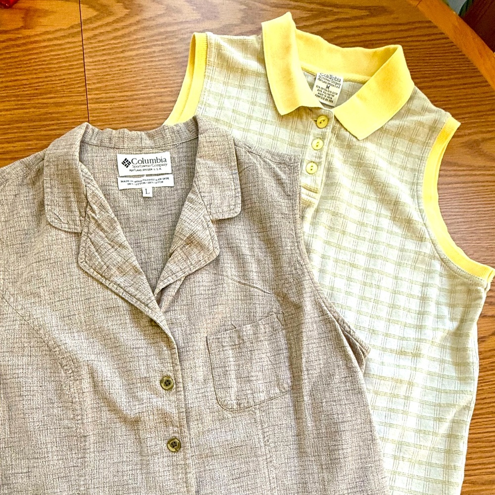 Columbia 2 Pack Sleeveless Button Down and Sleeveless Athletic Top, Golf Tennis